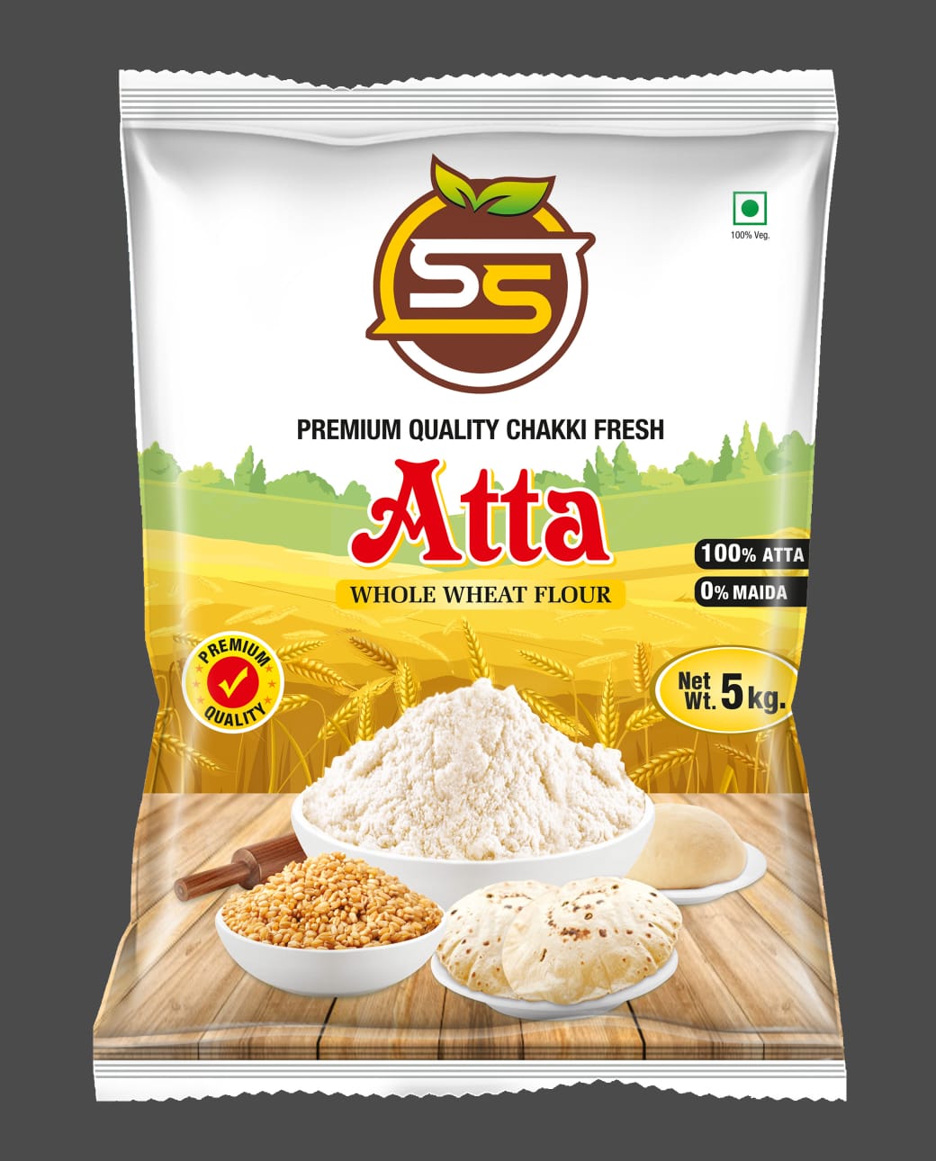 SS Premium Quality Chakki ATTA Whole Wheat Flour